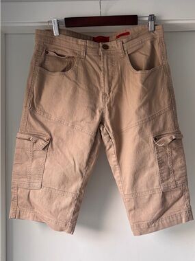 Point Zero Tan Cargo Shorts with Utility Pockets
